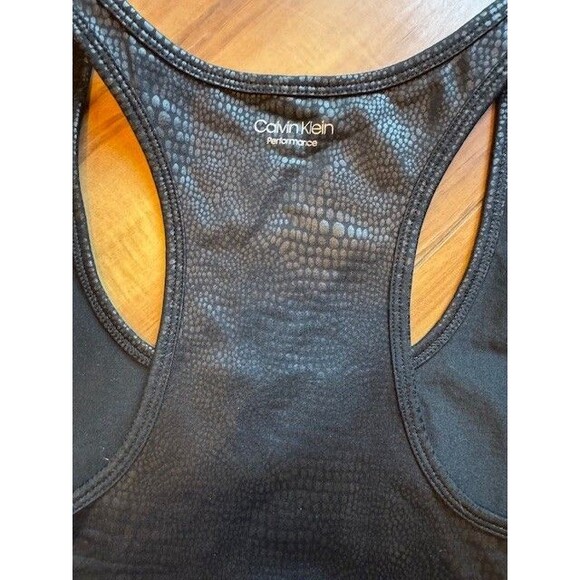 Calvin Klein Performance Wick MED Black Crocodile Alligator Sports Bra Racerback - Picture 5 of 7